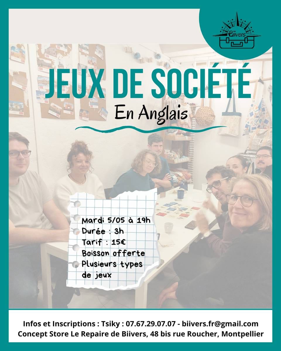 ATELIER JEUX DE SOCIÉTÉ EN ANGLAIS